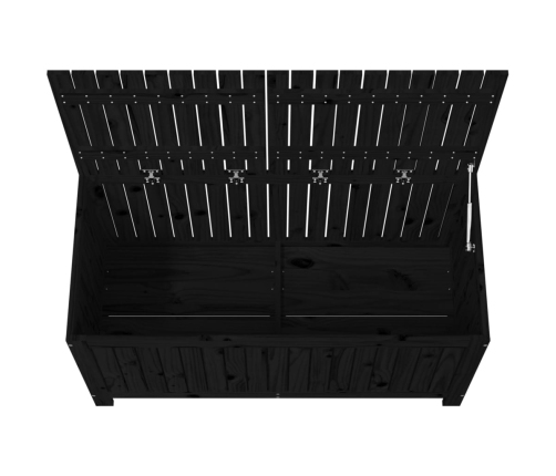 vidaXL Caja de almacenaje jardín madera de pino negro 121x55x64 cm