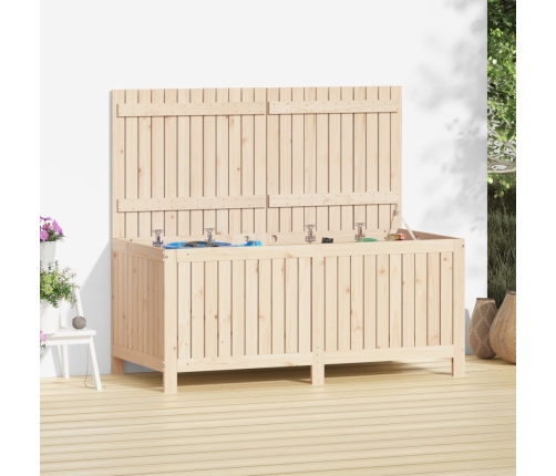 Caja de almacenaje jardín madera maciza de pino 147x68x64 cm