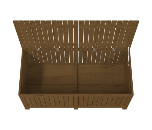 Caja de almacenaje jardín madera pino marrón miel 147x68x64 cm