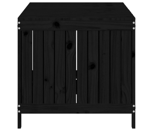 Caja de almacenaje jardín madera de pino negro 147x68x64 cm