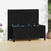 Caja de almacenaje jardín madera de pino negro 147x68x64 cm