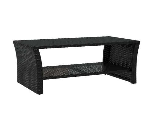 vidaXL Mesa de centro negra 100x50x40 cm ratán sintético