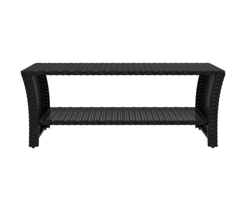 Mesa de centro negra 100x50x40 cm ratán sintético