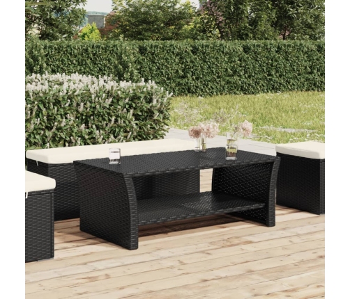 vidaXL Mesa de centro negra 100x50x40 cm ratán sintético