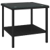 Mesa auxiliar vidrio templado ratán sintético negro 45x45x45 cm