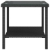 Mesa auxiliar vidrio templado ratán sintético negro 45x45x45 cm