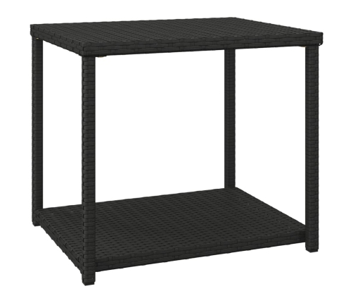 Mesa auxiliar ratán sintético negro 55x45x49 cm