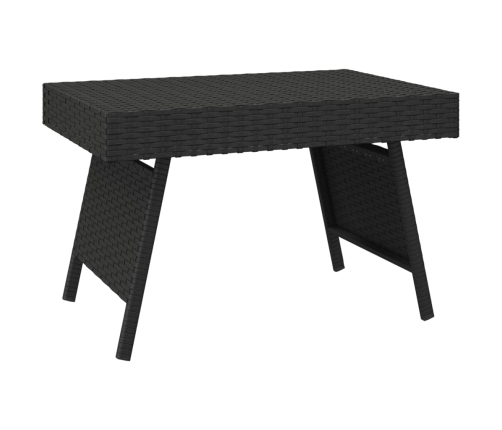 vidaXL Mesa auxiliar plegable ratán sintético negro 60x40x38 cm