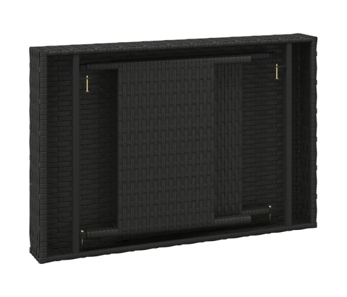 vidaXL Mesa auxiliar plegable ratán sintético negro 60x40x38 cm