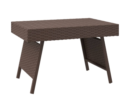 Mesa auxiliar plegable ratán sintético marrón 60x40x38 cm