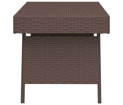 Mesa auxiliar plegable ratán sintético marrón 60x40x38 cm