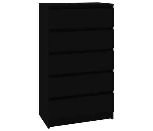 Cajonera de madera contrachapada negro 60x36x103 cm