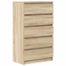 Cajonera de madera contrachapada roble Sonoma 60x36x103 cm