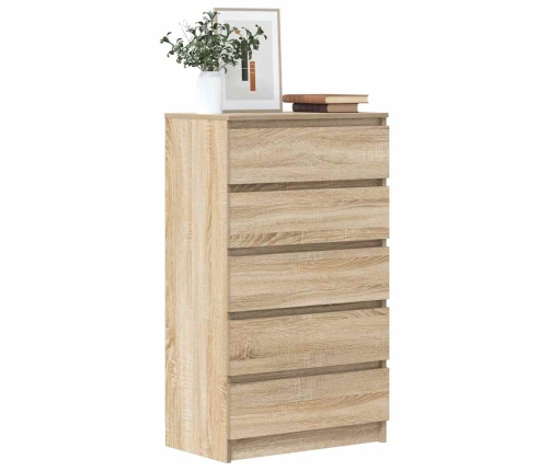 Cajonera de madera contrachapada roble Sonoma 60x36x103 cm