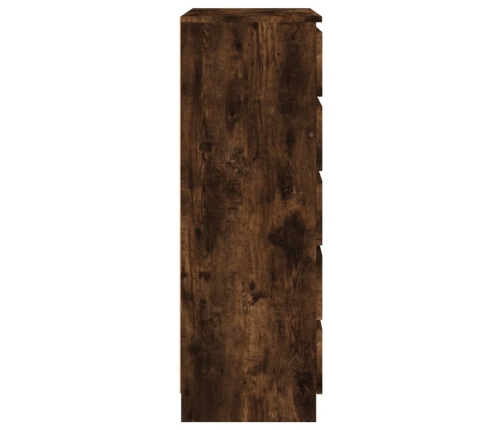 Cómoda de madera contrachapada roble ahumado 60x36x103 cm