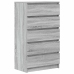 Cajonera de madera contrachapada gris Sonoma 60x36x103 cm