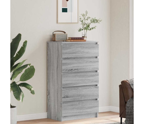 Cajonera de madera contrachapada gris Sonoma 60x36x103 cm