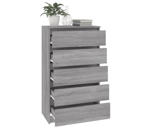 Cajonera de madera contrachapada gris Sonoma 60x36x103 cm