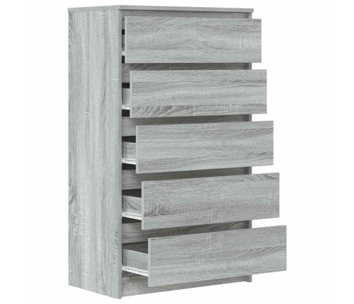 Cajonera de madera contrachapada gris Sonoma 60x36x103 cm