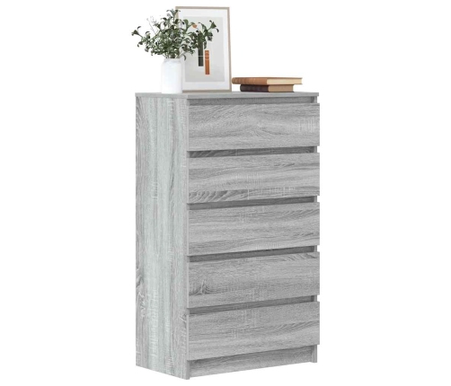 Cajonera de madera contrachapada gris Sonoma 60x36x103 cm