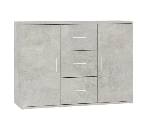 Aparador de madera contrachapada gris hormigón 91x29,5x65 cm