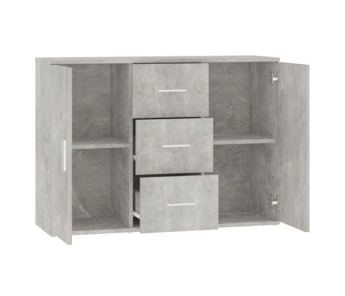 Aparador de madera contrachapada gris hormigón 91x29,5x65 cm