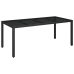 Mesa de jardín superficie de vidrio ratán PE negro 190x90x75 cm