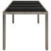 Mesa de jardín superficie de vidrio ratán PE gris 190x90x75 cm