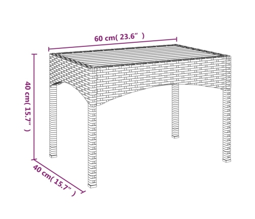 Sillas reclinables jardín 2 uds con mesa ratán sintético gris