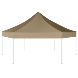 Carpa plegable emergente hexagonal 3,6x3,1 m taupé 220g/m²