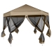 Carpa desmontable hexagonal paredes gris taupe 3,6x3,1m 220g/m²