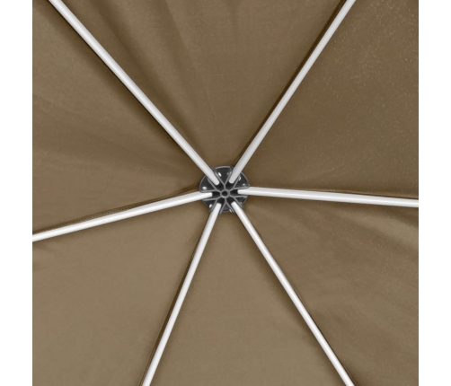 Carpa desmontable hexagonal paredes gris taupe 3,6x3,1m 220g/m²