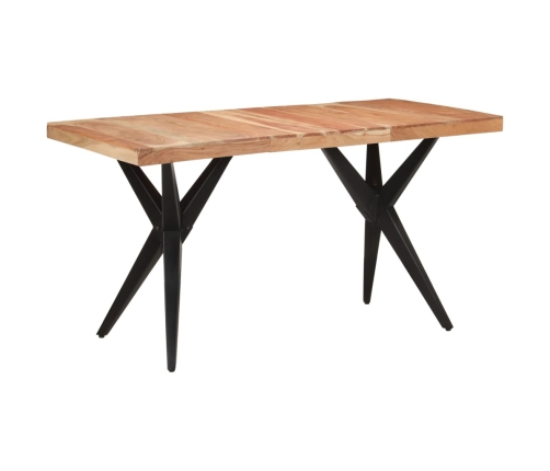 Mesa de comedor madera maciza de acacia negra 140x70x76 cm