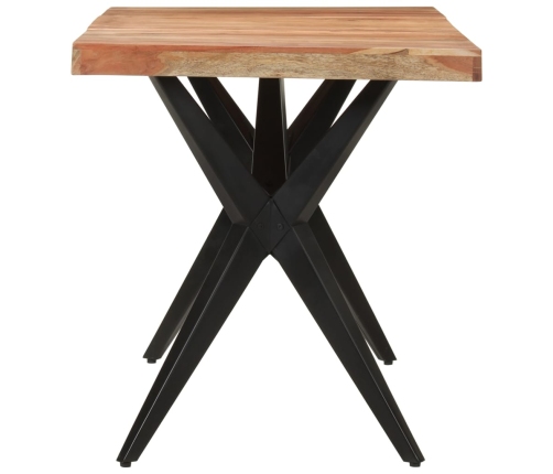 Mesa de comedor madera maciza de acacia negra 140x70x76 cm