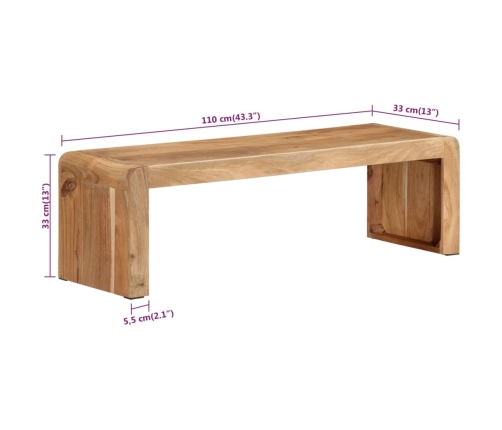 Soporte de TV madera maciza de acacia 110x33x33 cm