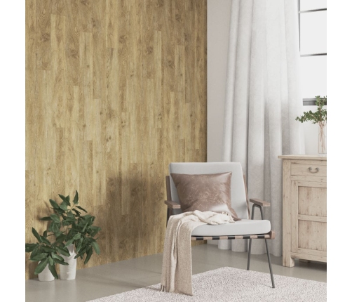 Paneles de pared con aspecto de madera PVC marrón 2,06 m²