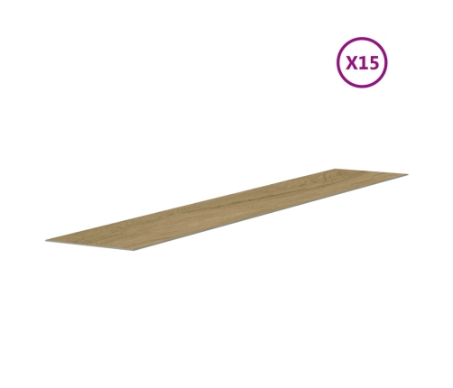 Paneles de pared con aspecto de madera PVC marrón 2,06 m²