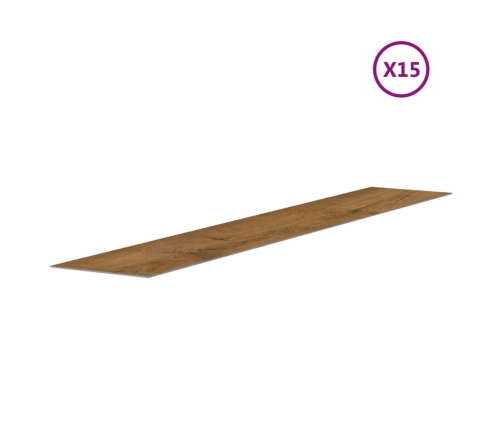 Paneles de pared con aspecto de madera PVC marrón 2,06 m²