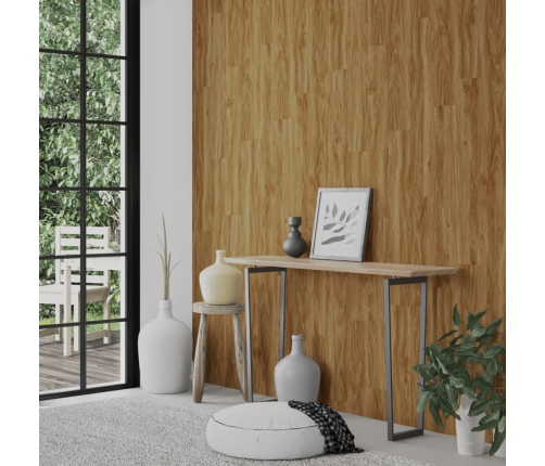 Paneles de pared con aspecto de madera PVC marrón 2,06 m²