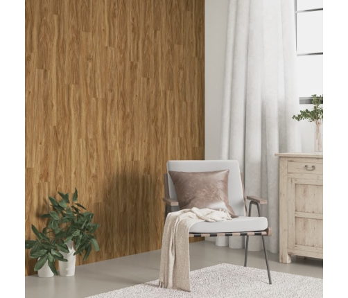 Paneles de pared con aspecto de madera PVC marrón 2,06 m²