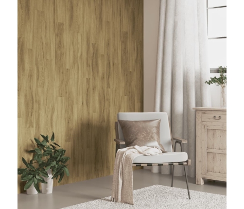 vidaXL Paneles de pared con aspecto de madera PVC marrón 2,06 m²