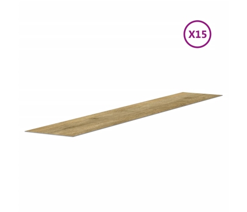 Paneles de pared con aspecto de madera PVC marrón 2,06 m²