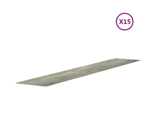 Paneles de pared con aspecto de madera PVC gris 2,06 m²