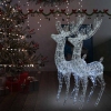 Renos de Navidad acrílico 250 LED 2 uds blanco frío 180 cm