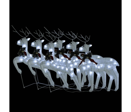 Renos de Navidad 6 unidades 120 LED blanco