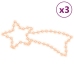 Figuras estrella de Navidad 48 LED 3 uds blanco cálido 65x28 cm