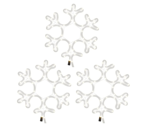 Figura de Navidad de copo de nieve con LED 3 piezas 27x27 cm