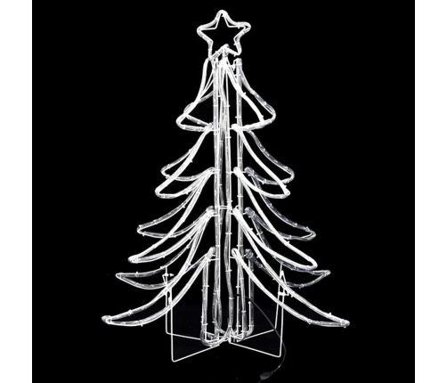 Figura árbol Navidad plegable 2 pzas blanco cálido 87x87x93 cm