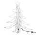 Figura árbol Navidad plegable 3 pzas blanco cálido 87x87x93 cm