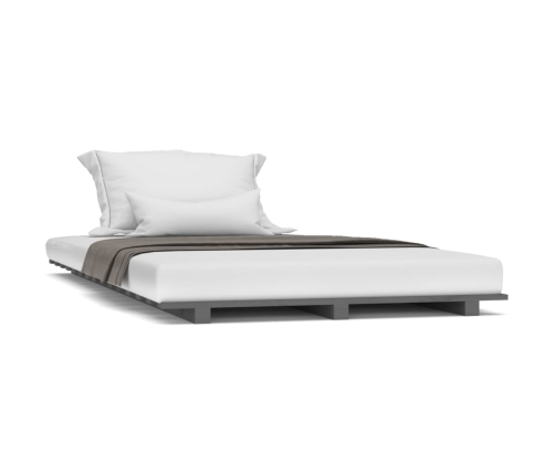 Estructura de cama madera maciza de pino gris 90x200 cm